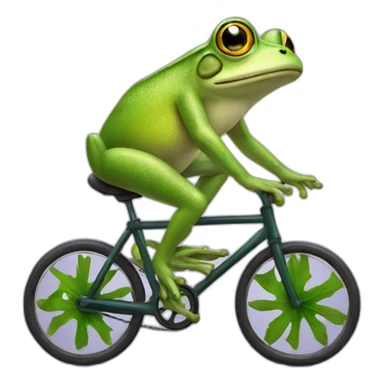 Frog riding a cycle sticker