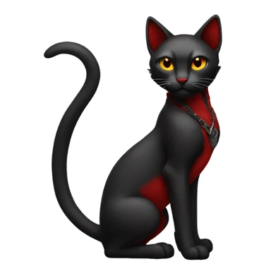 cool edgy black and red feline Fakémon full body sticker