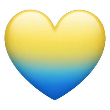 Yellow and blue ombré heart sticker