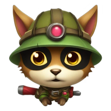 Teemo with murder eyes sticker