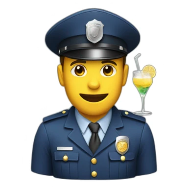 policeman with cocktail sticker