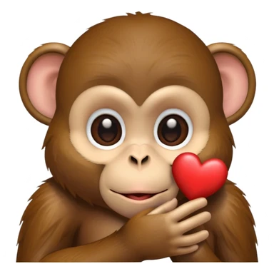 A monkey who gives kiss heart shape  sticker