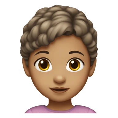 a white 1 year old girl with brown hair and brown eyes dressed nice sticker