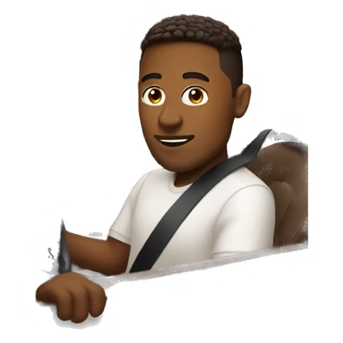 Brown dude drives white tesla sticker