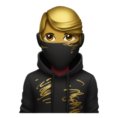 Person wearing black clothes with gold scribble graffiti graffiti style doodle scribble gold and maroon sticker