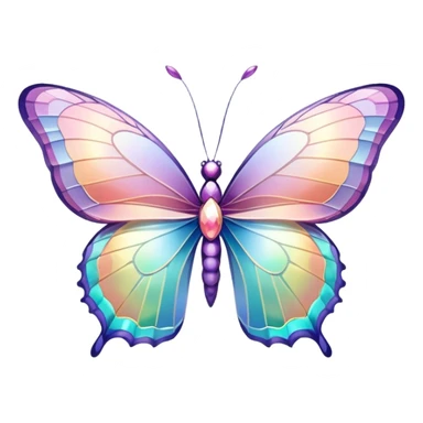 Pastel iridescent rainbow crystal butterfly sticker