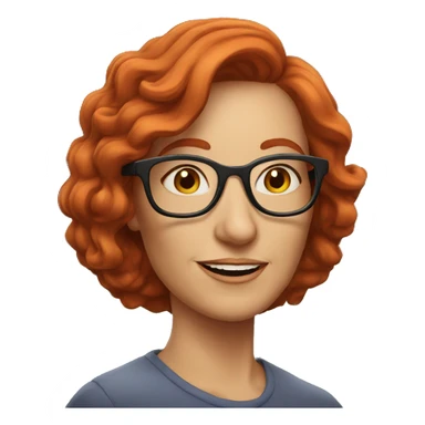 red hair mid aged lady in glasses sticker