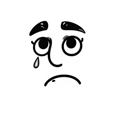 sad face hand drawn doodle style sticker