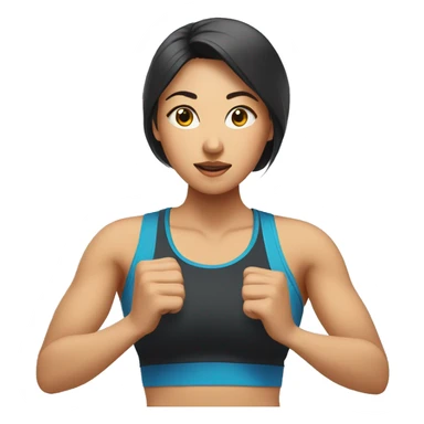 Asian Woman working out in gym sticker