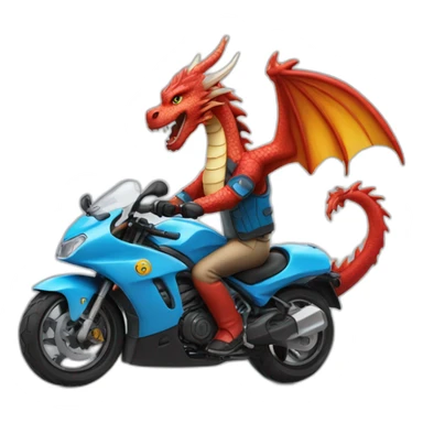 Un Dragon sur une moto sticker