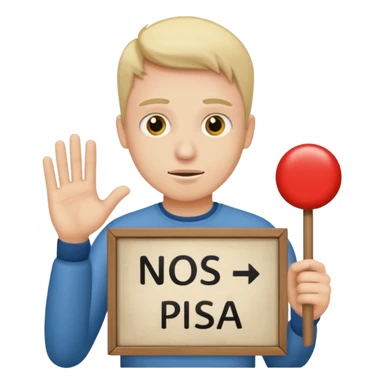 Guy with a sign that says no pissa sticker