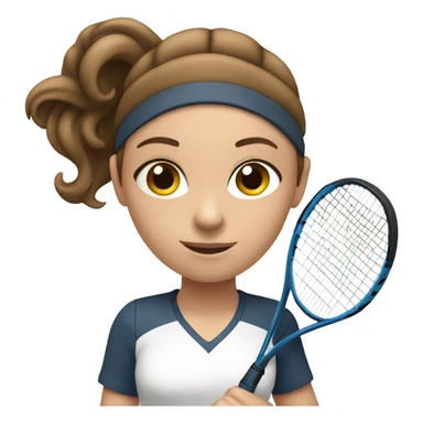A white girl but with brown hair playing tennis sticker