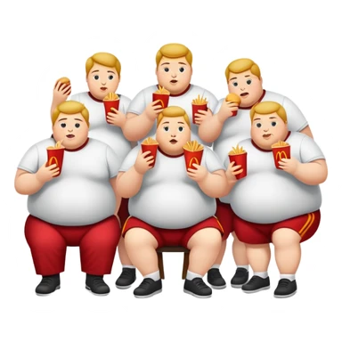 Fat people eating McDonald’s and they can’t see their feet sticker