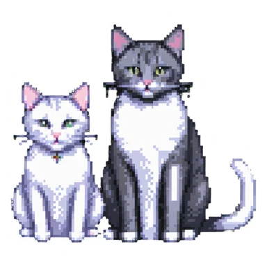 two cats sitting together sticker