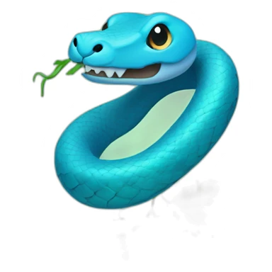 Blue Snake with cilantro around neck sticker