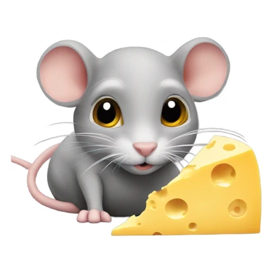 A rat eating cheese while a cat is watching  sticker