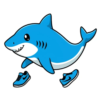 Tiburón con Nike azules  sticker