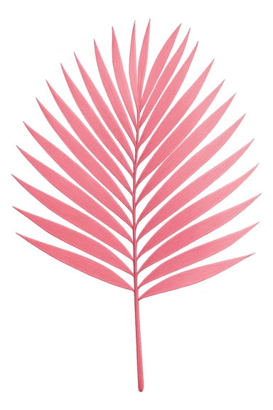pink palm leaf, no background sticker