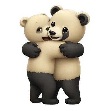 happy black bears hug hello sticker