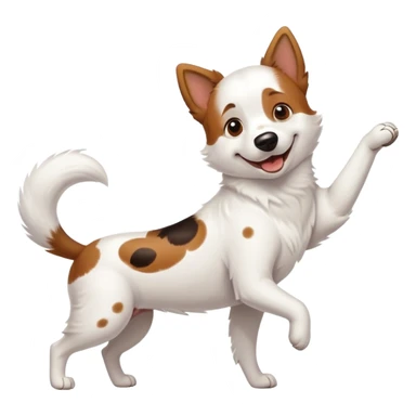 Dog with his butt way behind him sticker