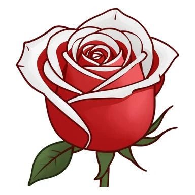 Eine rote Rose mit einem weissen Verlauf sticker