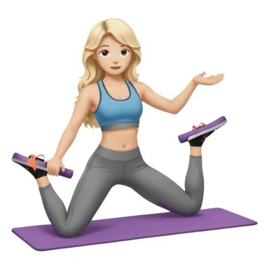 realistic blonde long wavy hair scandi pilates princess sticker