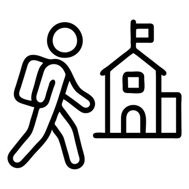 Icon going to school sticker