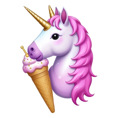 Unicorn eats pink Glitter icecream sticker