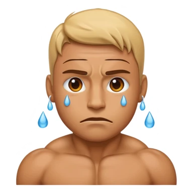 Crying emoji flexing muscles sticker