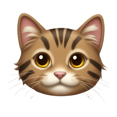 Fluffy brown striped cat cute sticker