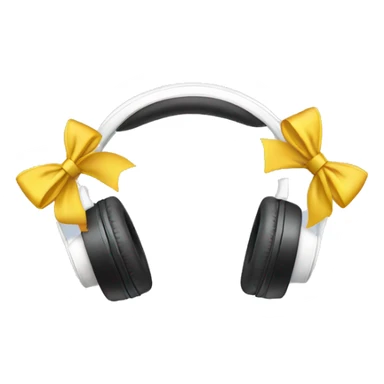 White headphones with bows  sticker