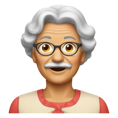 mustachioed grandmother who eats tomatoes  sticker