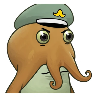 Squid with mustache  sticker