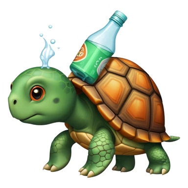 turtle drinka arizona tea from plastic bottle sticker