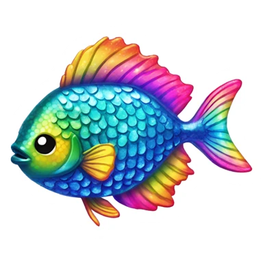 Lisa frank sparkly rainbow fish sticker