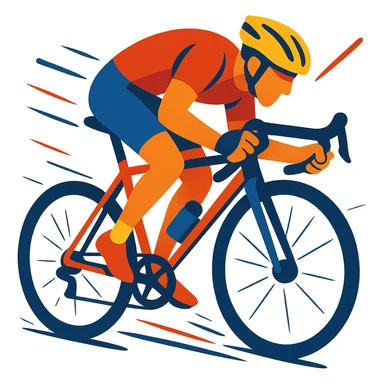 cyclist sprinting, energetic, dynamic sticker