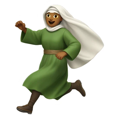 saint brigid running, with a large stride and arms outstretched sticker