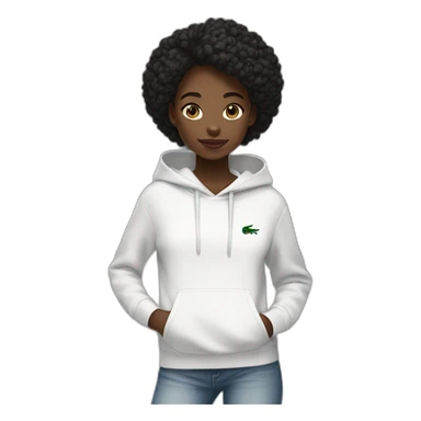 Lacoste tênis black girl with white lacoste hoodie sticker