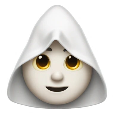 A man wearing a triangular white hood with only eye holes sticker