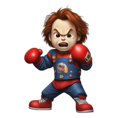 Chucky boxing mickey mouse sticker