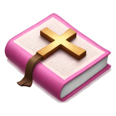 Pink bible with cross sticker