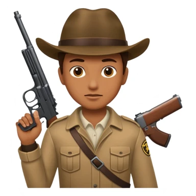 Person holding a gun sticker