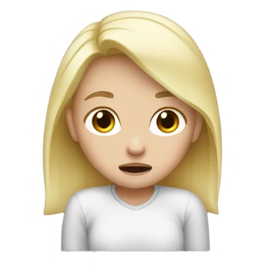white blond girl crying  sticker