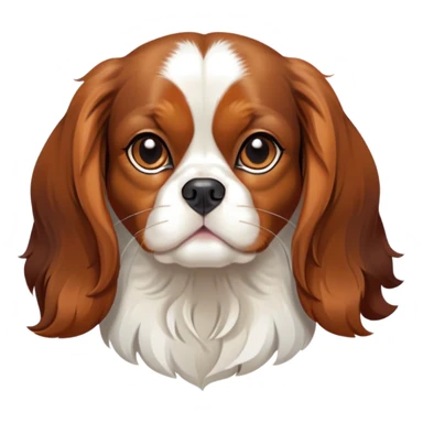 Cinematic Noble Tri-Colour Cavalier King Charles Spaniel Portrait Emoji, Poised and regal, with a graceful, medium build and a well-groomed tri-colour coat featuring rich black, white, and tan markings, soulful brown eyes, Simplified yet sharp and sophisticated features, highly detailed, glowing with a soft, dignified glow, high shine, intelligent and affectionate, stylized with an air of elegance, focused and attentive, soft glowing outline, capturing the essence of a watchful and refined companion, so majestic it feels as though it could step out of the screen with effortless authority! sticker