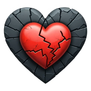 Siyah kırık kalpk sticker