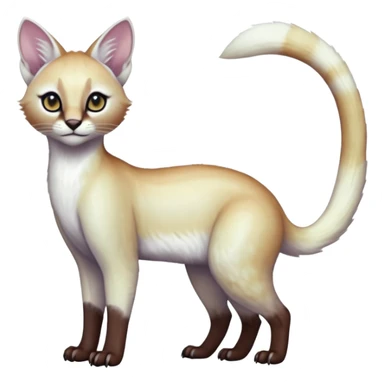 Colorful dark tropical pearly-albino-white iridescent glorious divine exotic cute cool beautiful shiny beautiful fantasy-caracal-civet-genet-sergal-vernid-Cacomistle-oncilla-animal-Fakémon-hybrid-fursona (full body) sticker
