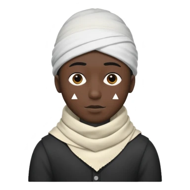 A guy with a triangle body with no arms and legs then his head is a perfect circle and his head is also black then give him a hat that doesn’t go behind his head, and last but not least give him a white scarf sticker