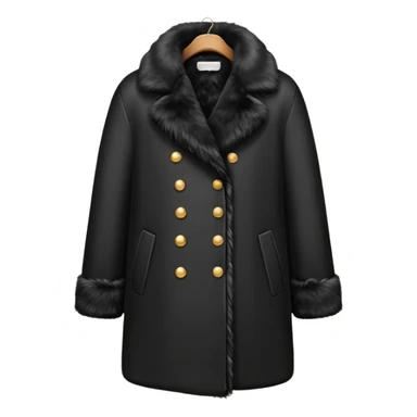 black fur coat sticker
