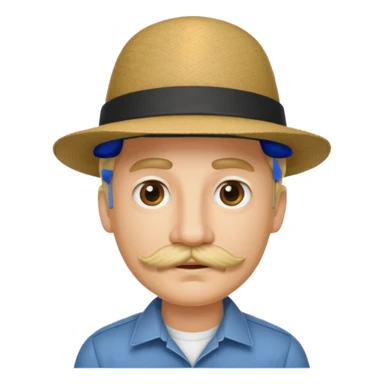 blonde man has amustache and hat sticker