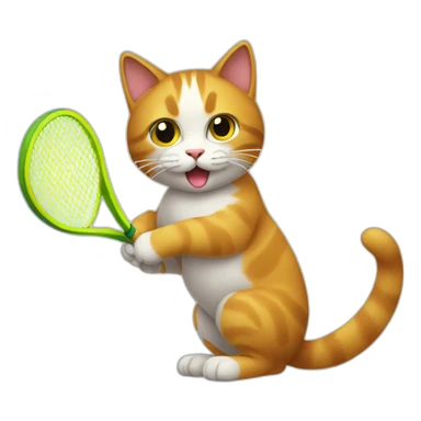 Cat on the back playing with tennis ball sticker